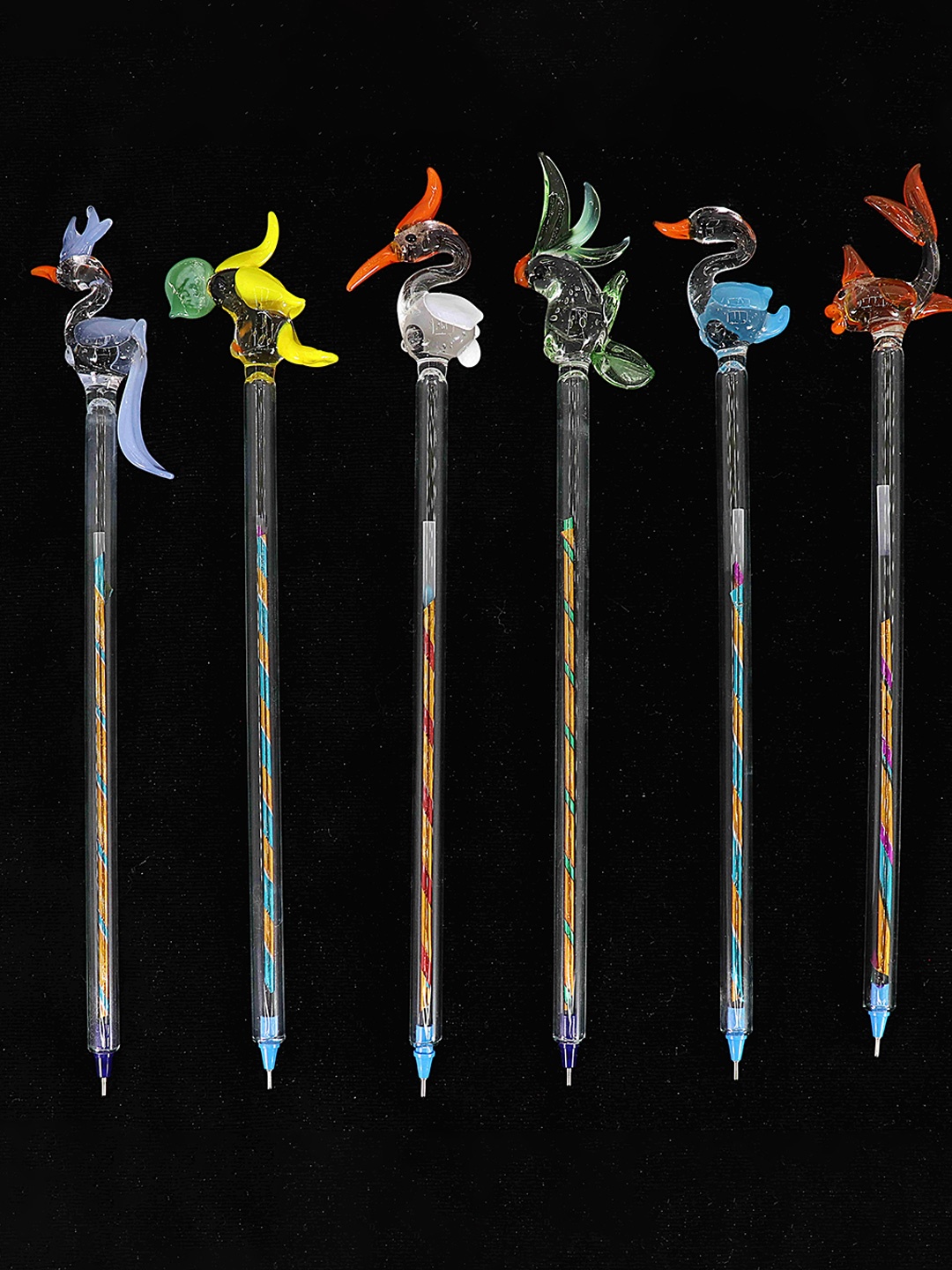 

NMII 6 Pieces Bird Design Ball Point Pens, Gold