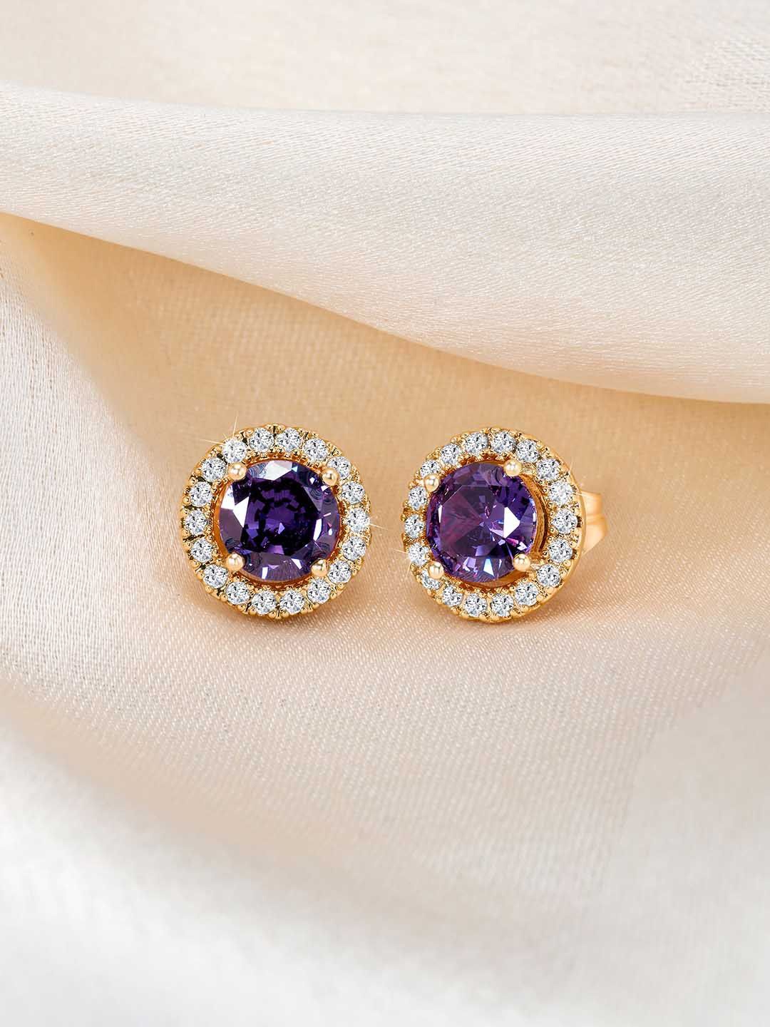 

Peora Gold Plated Cubic Zirconia Circular Stud Earrings