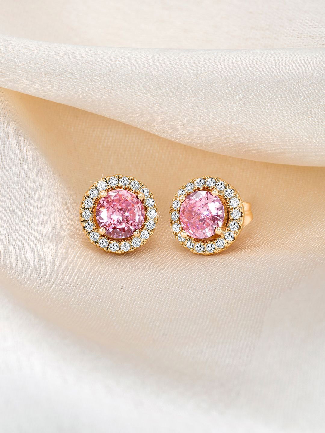 

Peora Gold-Plated Cubic Zirconia Contemporary Stud Earrings