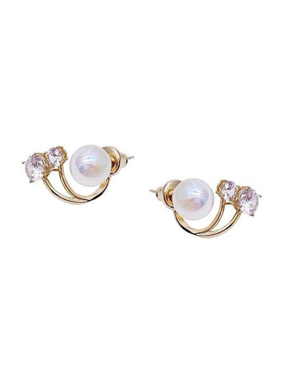 

Xivir Gold-Plated Classic Artificial Stones and Beads Studded Earrings