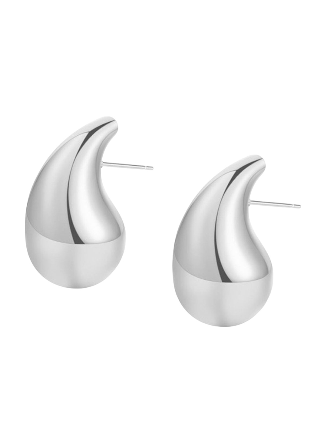 

Xivir Silver-Plated Teardrop Shaped Studded Earrings