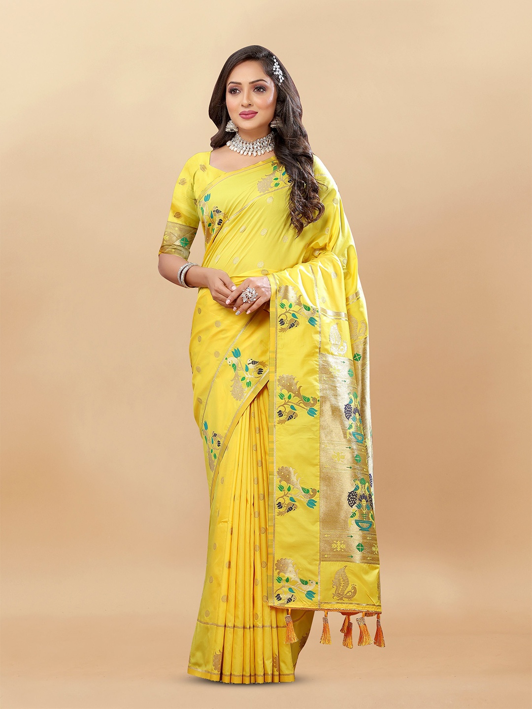 

Upalksh Woven Design Zari Banarasi Saree, Yellow