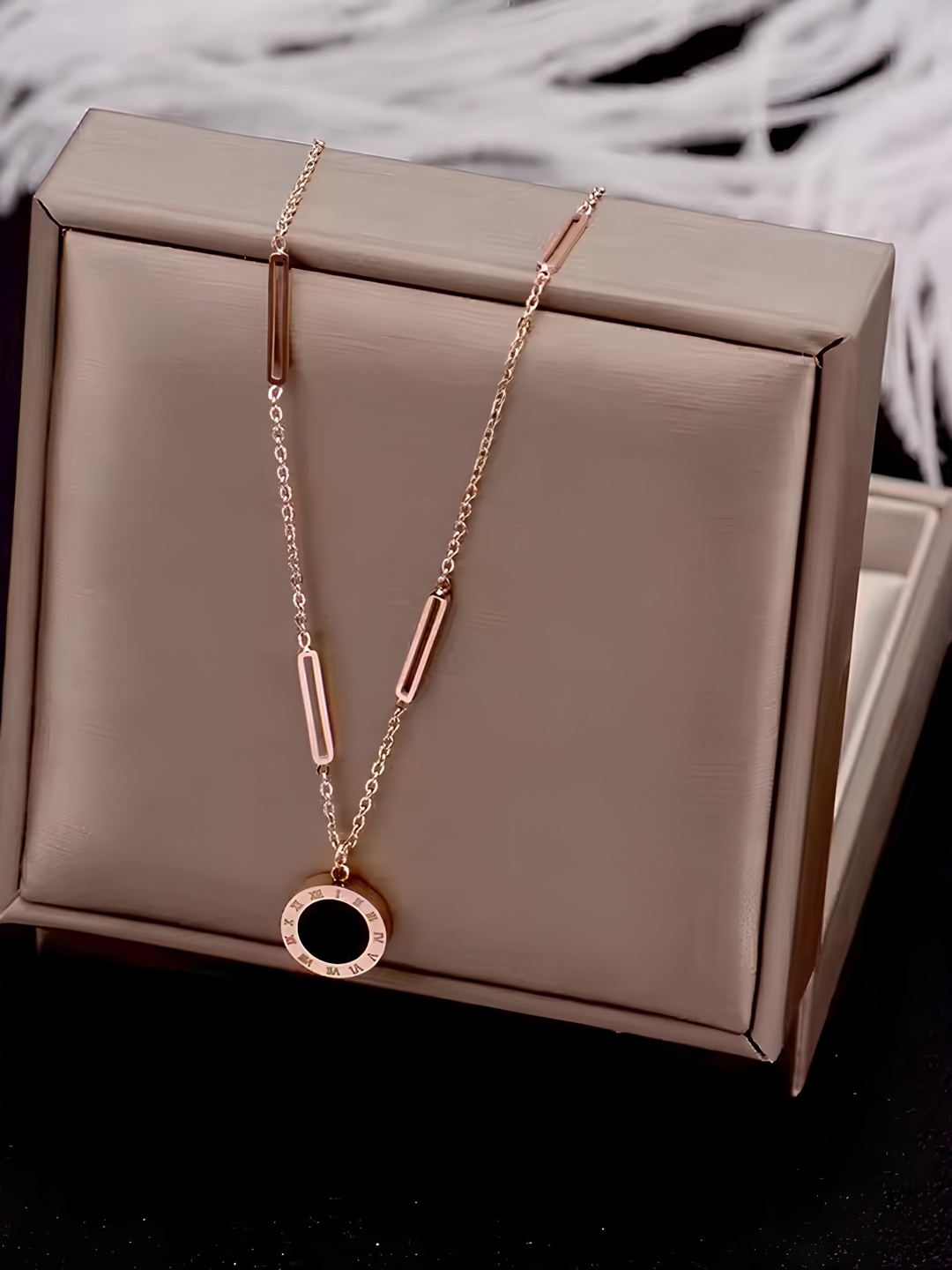 

KARISHMA KREATIONS Rose Gold Plated Stainless Steel Pendants with Chains