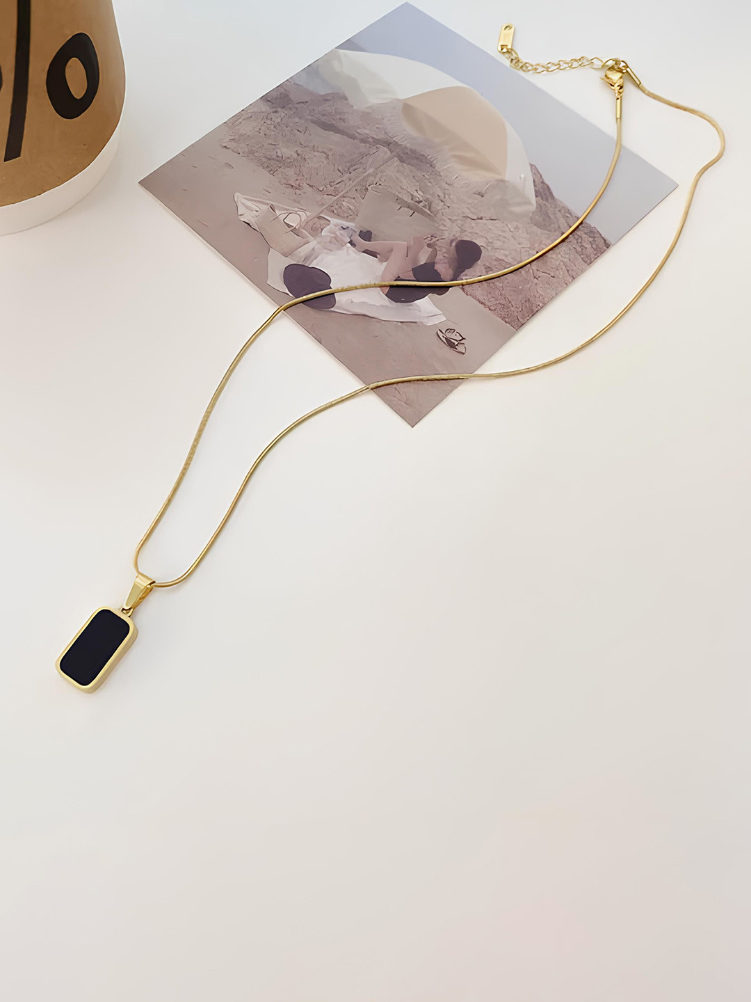 

KARISHMA KREATIONS Gold-Plated Geometric Pendant With Chain