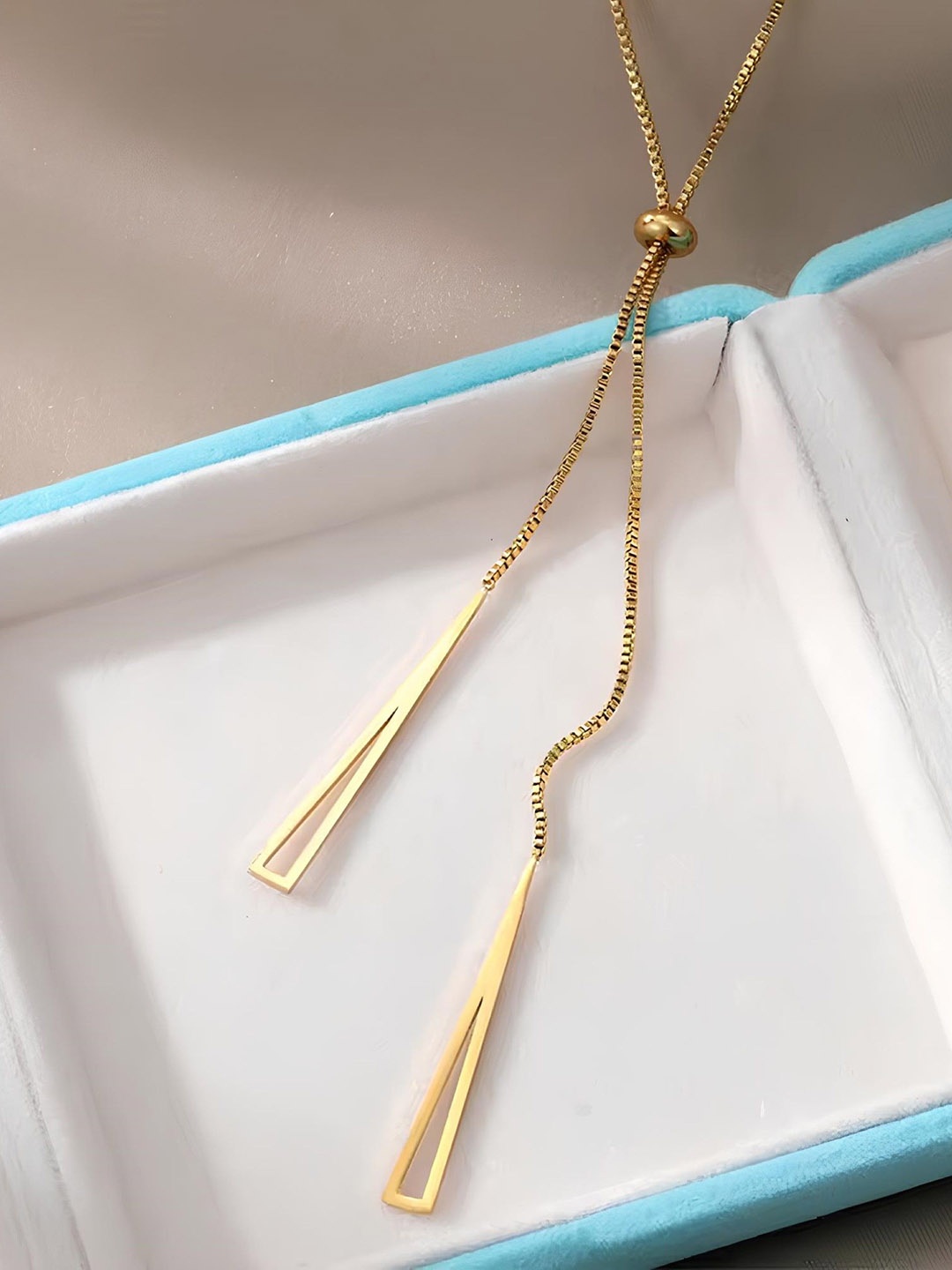 

KARISHMA KREATIONS Gold-Plated Stainless Steel Geometric Pendant With Chain