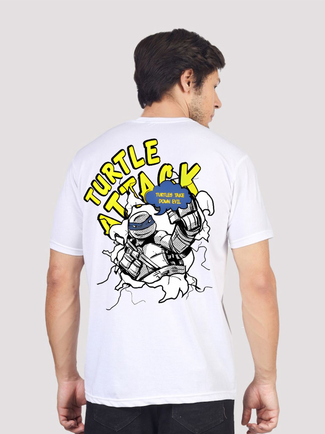 

Greylongg Men Graphic Printed Round Neck T-shirt, White