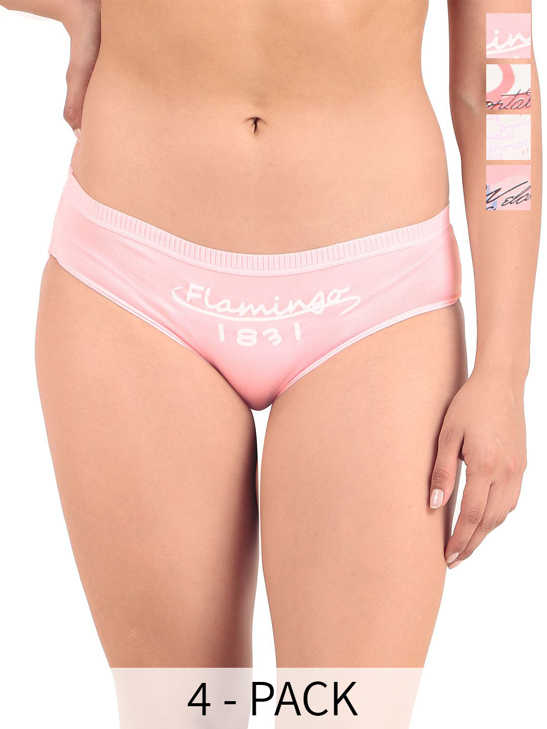 

Secret Lives Pack Of 4 Printed Hipster Briefs, Pink