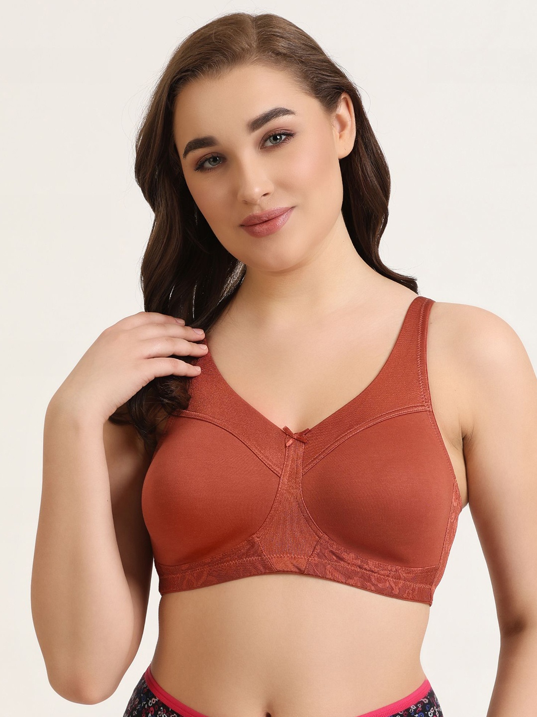 

DressBerry Bra Full Coverage Non Padded Everyday Bra-360 Degree Support, Copper