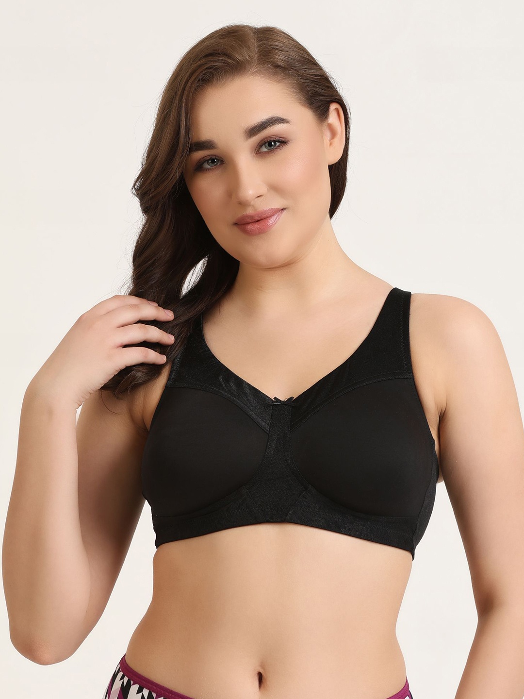 

DressBerry Bra Full Coverage Non Padded Everyday Bra-360 Degree Support, Black