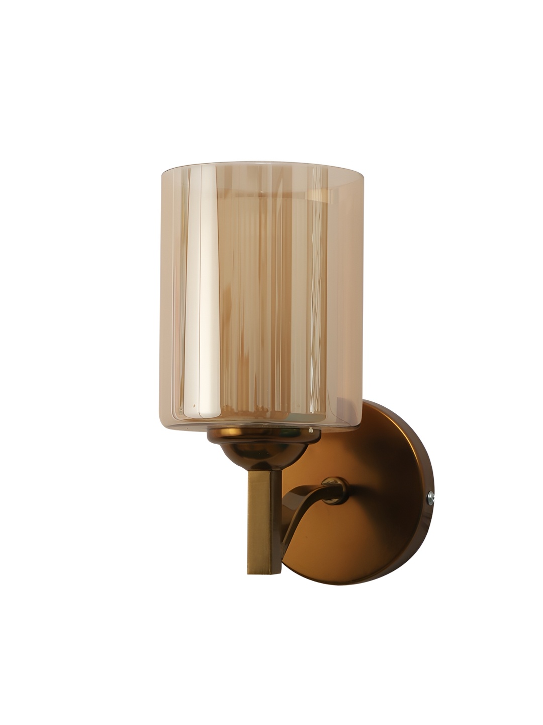 

CORAL TREE Gold-Toned & Brown Glass Cylinder Shaped Wall Lamp