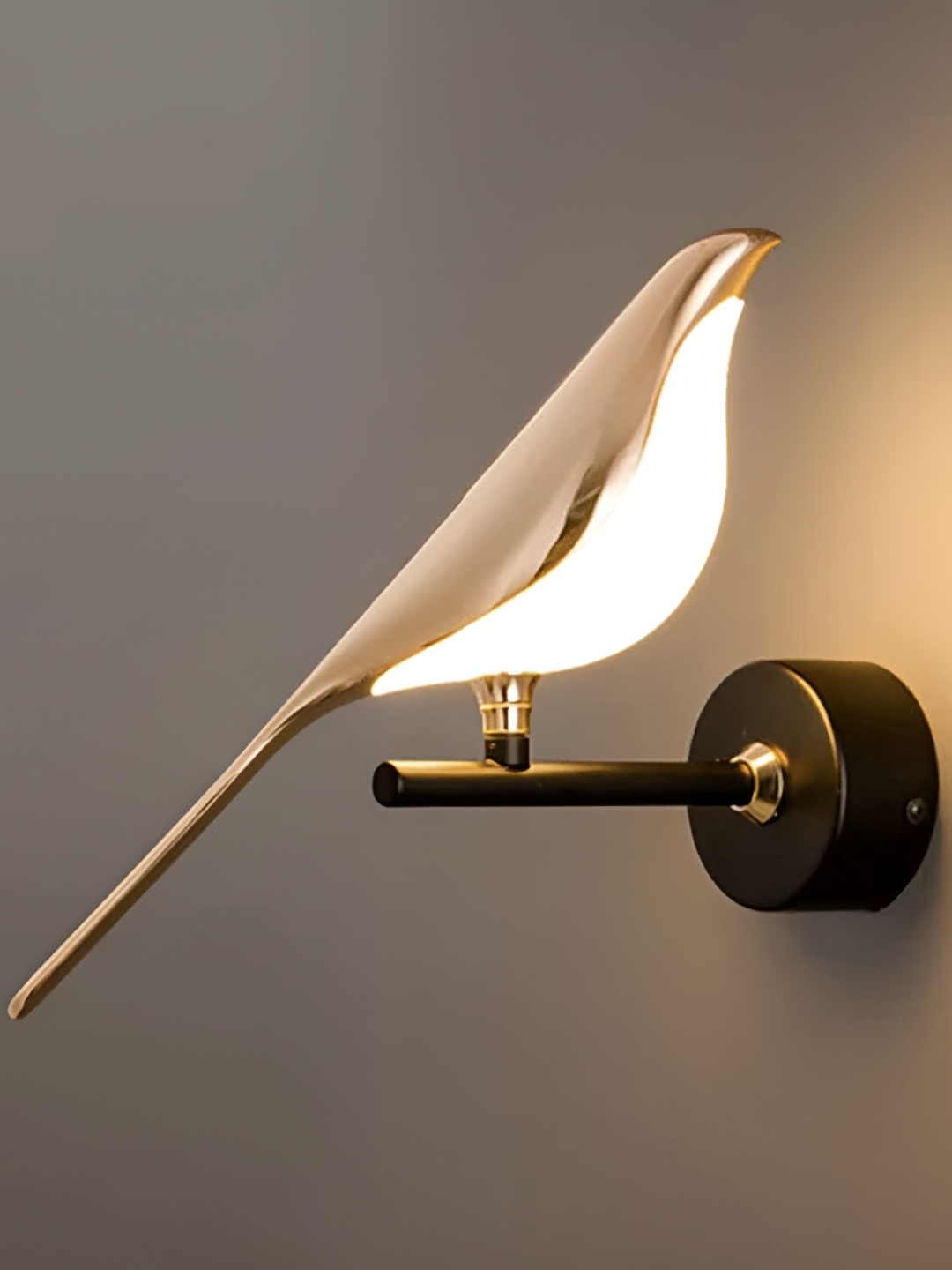 

CORAL TREE Gold-Toned & Brown Metal Bird Shaped Wall Lamp