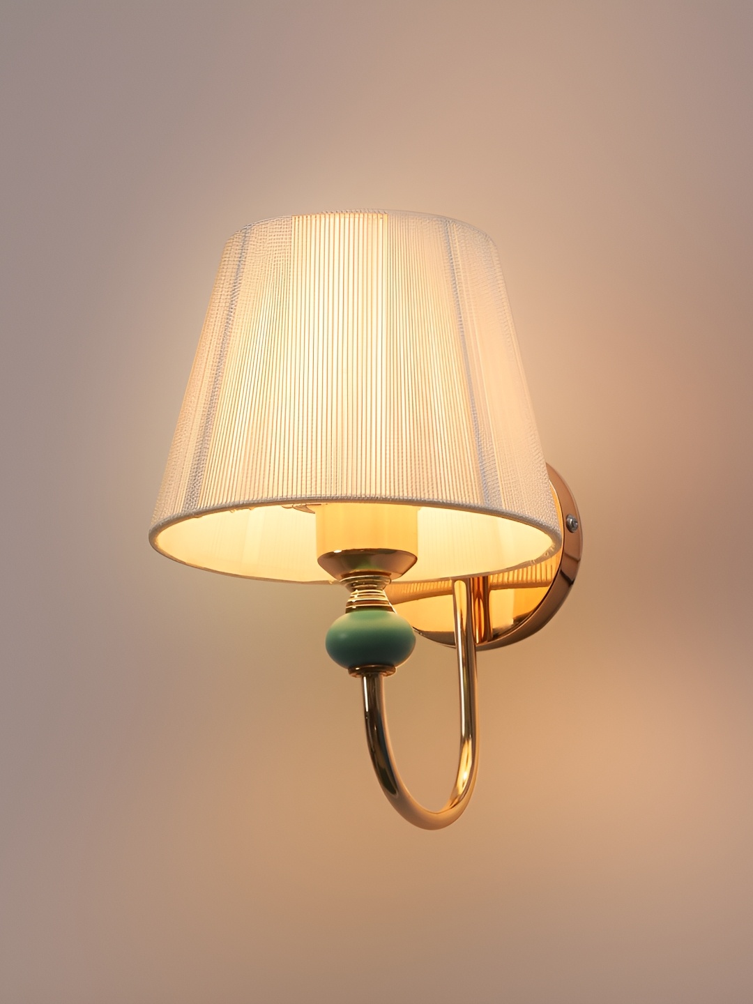 

CORAL TREE Gold-Toned & White Textured Metal Frustum Shaped Wall Lamp