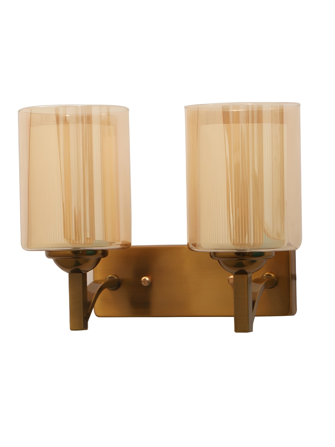 

CORAL TREE Gold-Toned & Brown Metal Cylinder Shaped Wall Lamp