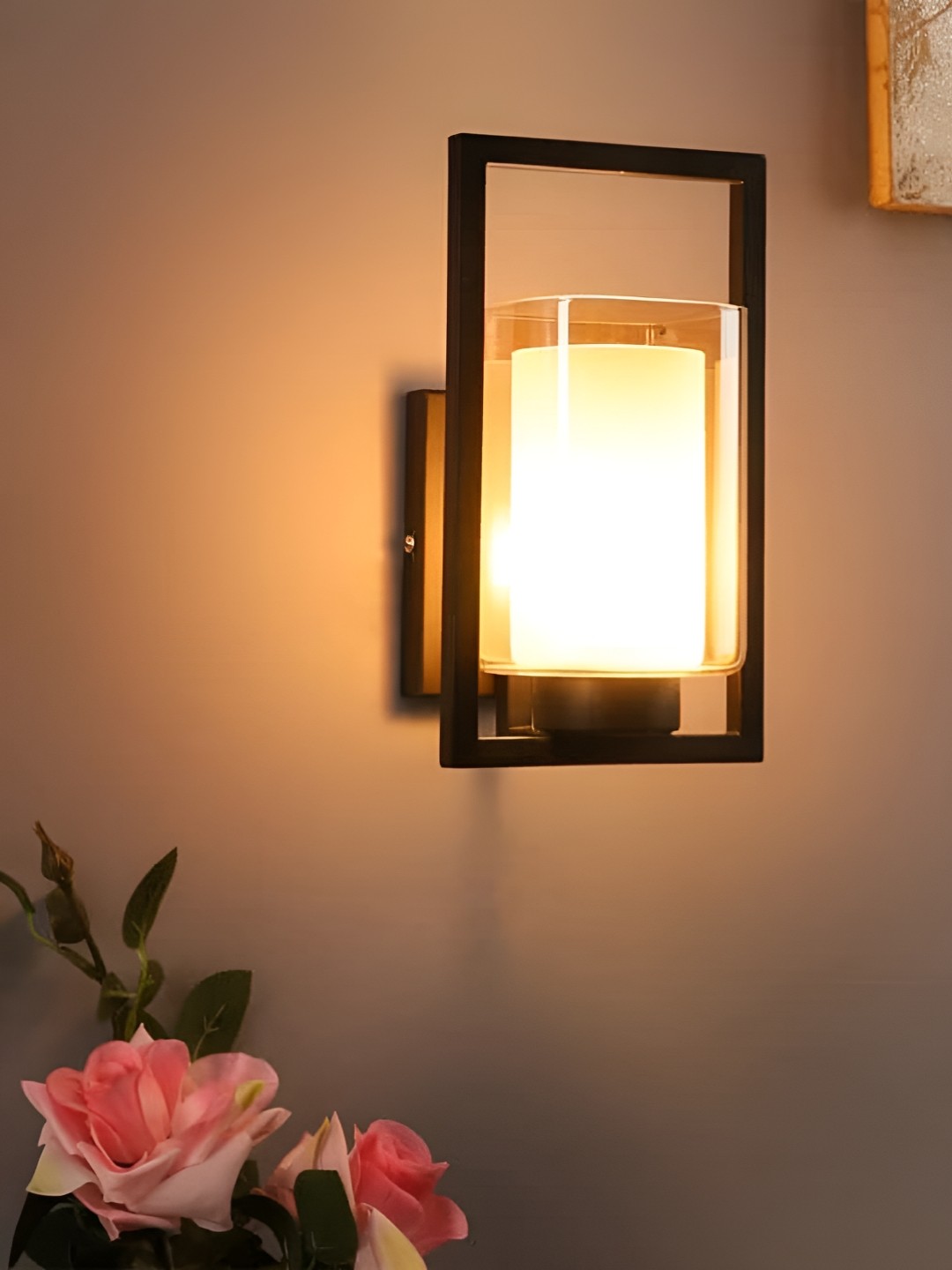 

CORAL TREE Brown & Black Metal Cylinder Shaped Wall Lamp