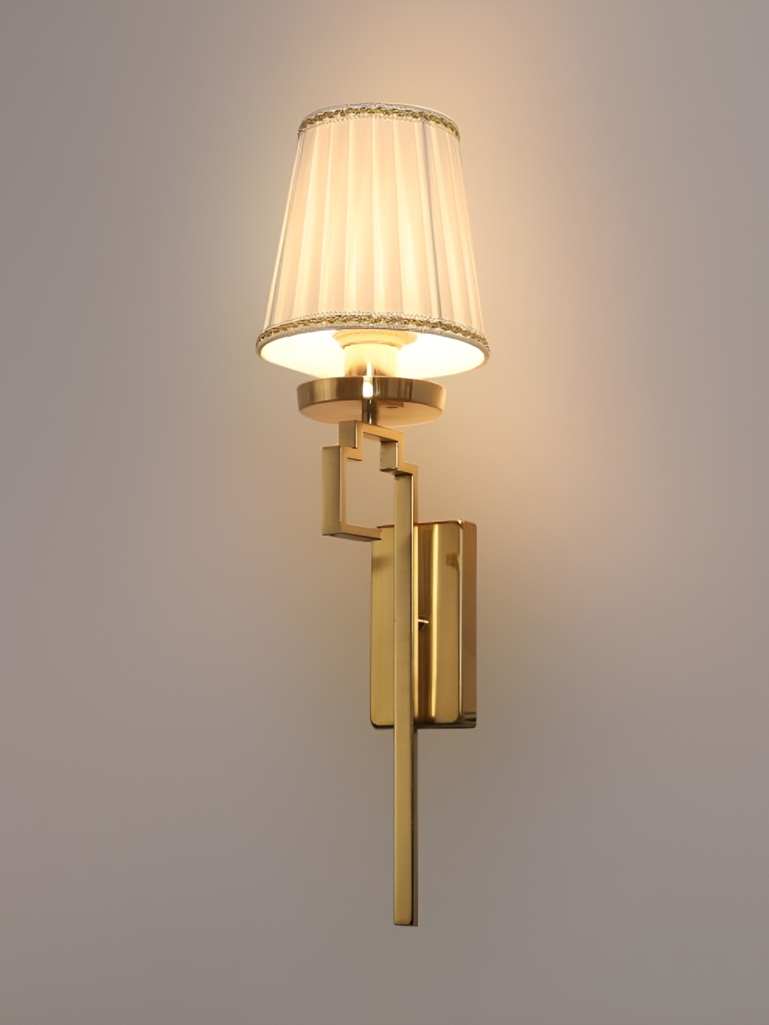 

CORAL TREE Gold-Toned & White Textured Metal Frustum Shaped Wall Lamp