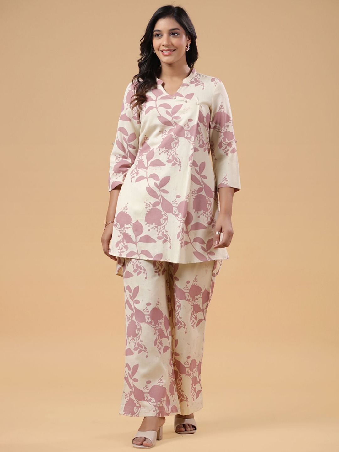 

SAVI Printed Pure Cotton Tunic & Trouser Co-Ords, Pink