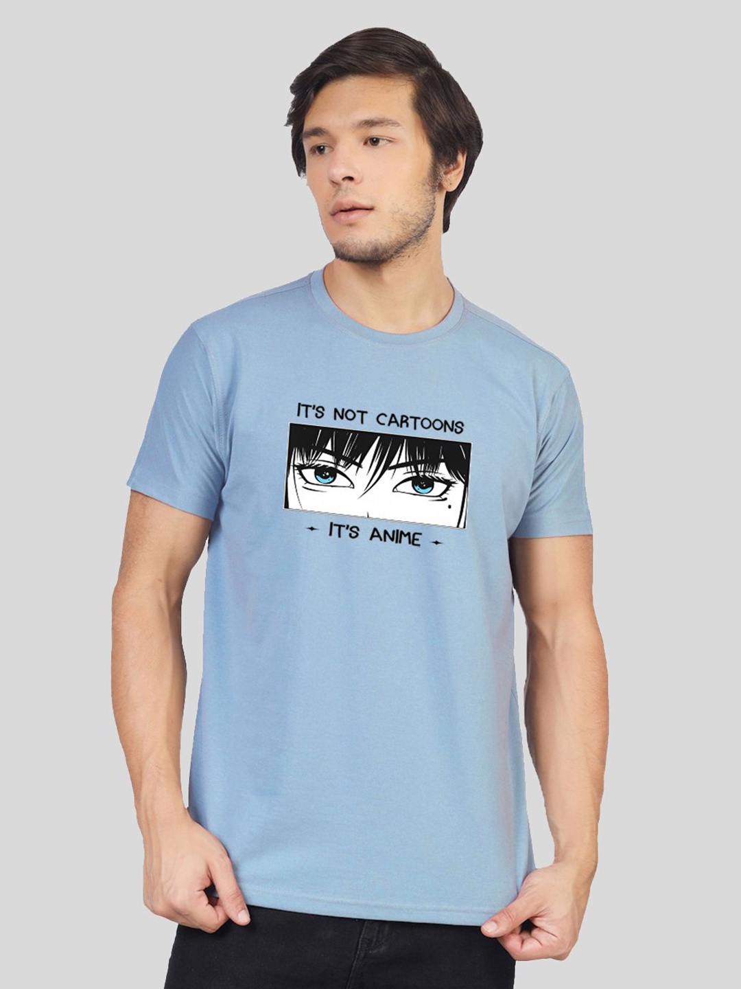 

Greylongg Men Graphic Printed Round Neck T-shirt, Blue