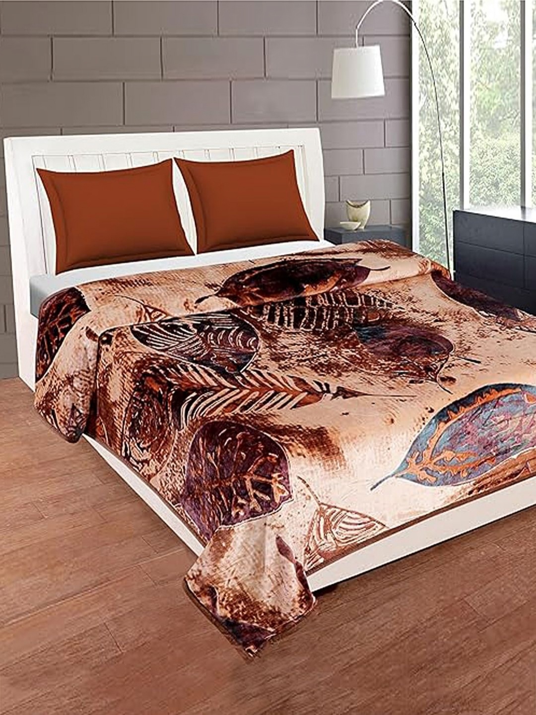 

ELSTONE HOME Red & Cream-Coloured Heavy Winter 350 GSM Double Bed Blanket