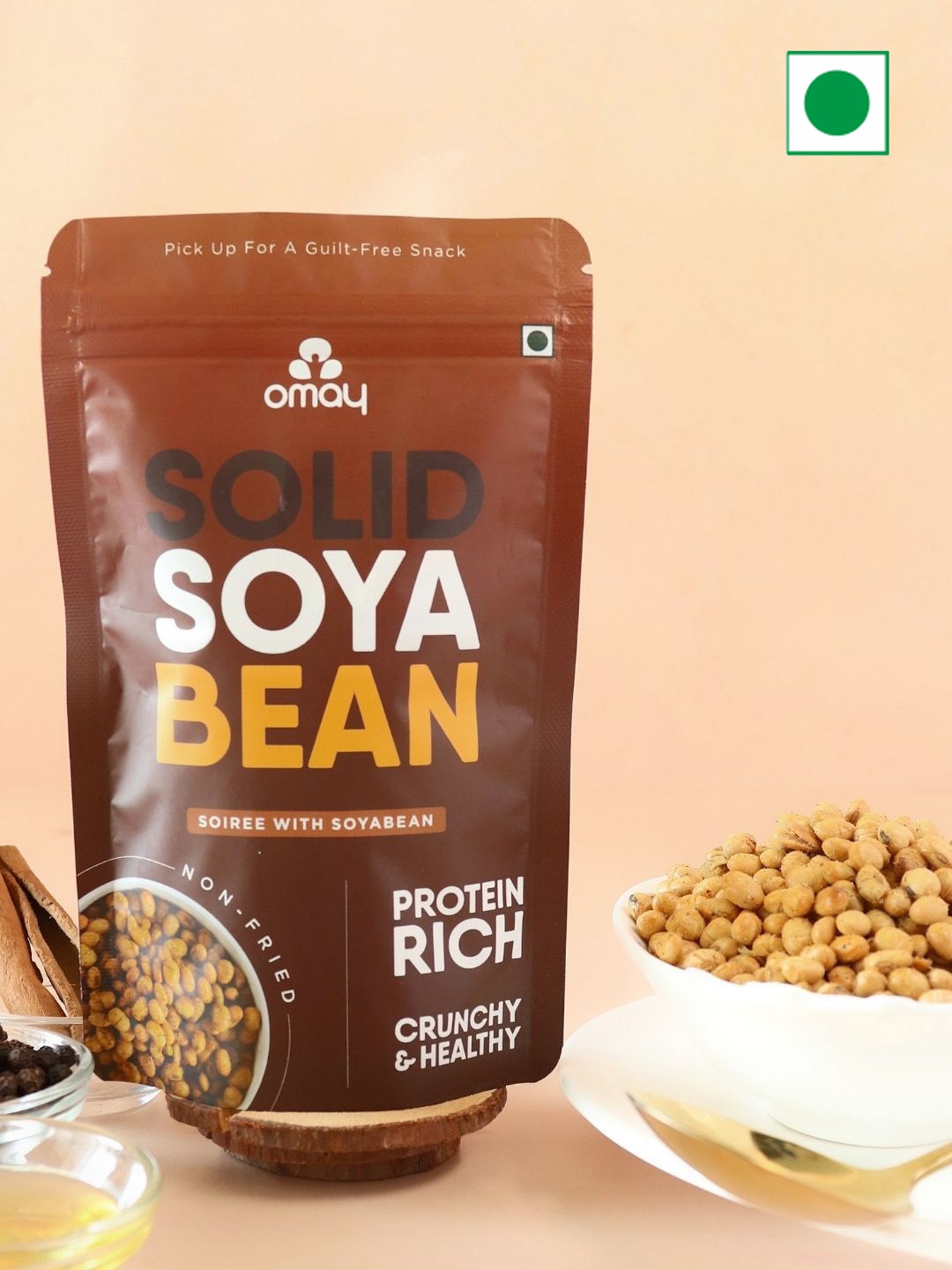 

Omay Foods 5-Pcs Foods Roasted Soyabean-70g Each, Brown