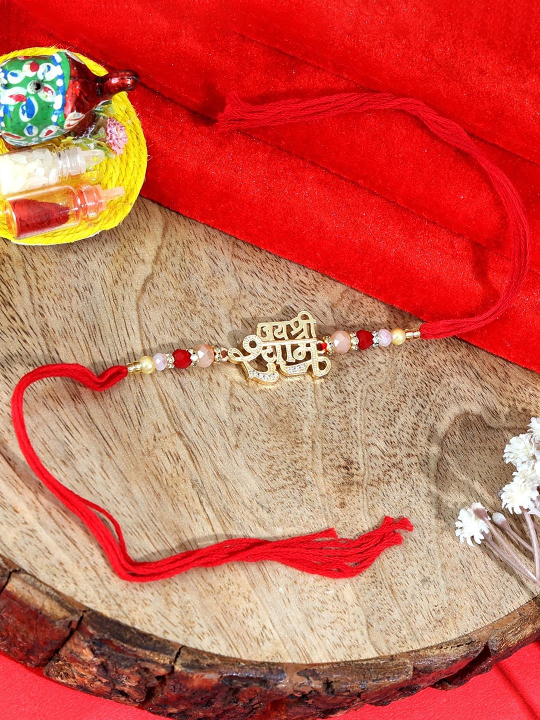 

Mali Fionna Beaded Thread Rakhi, Gold