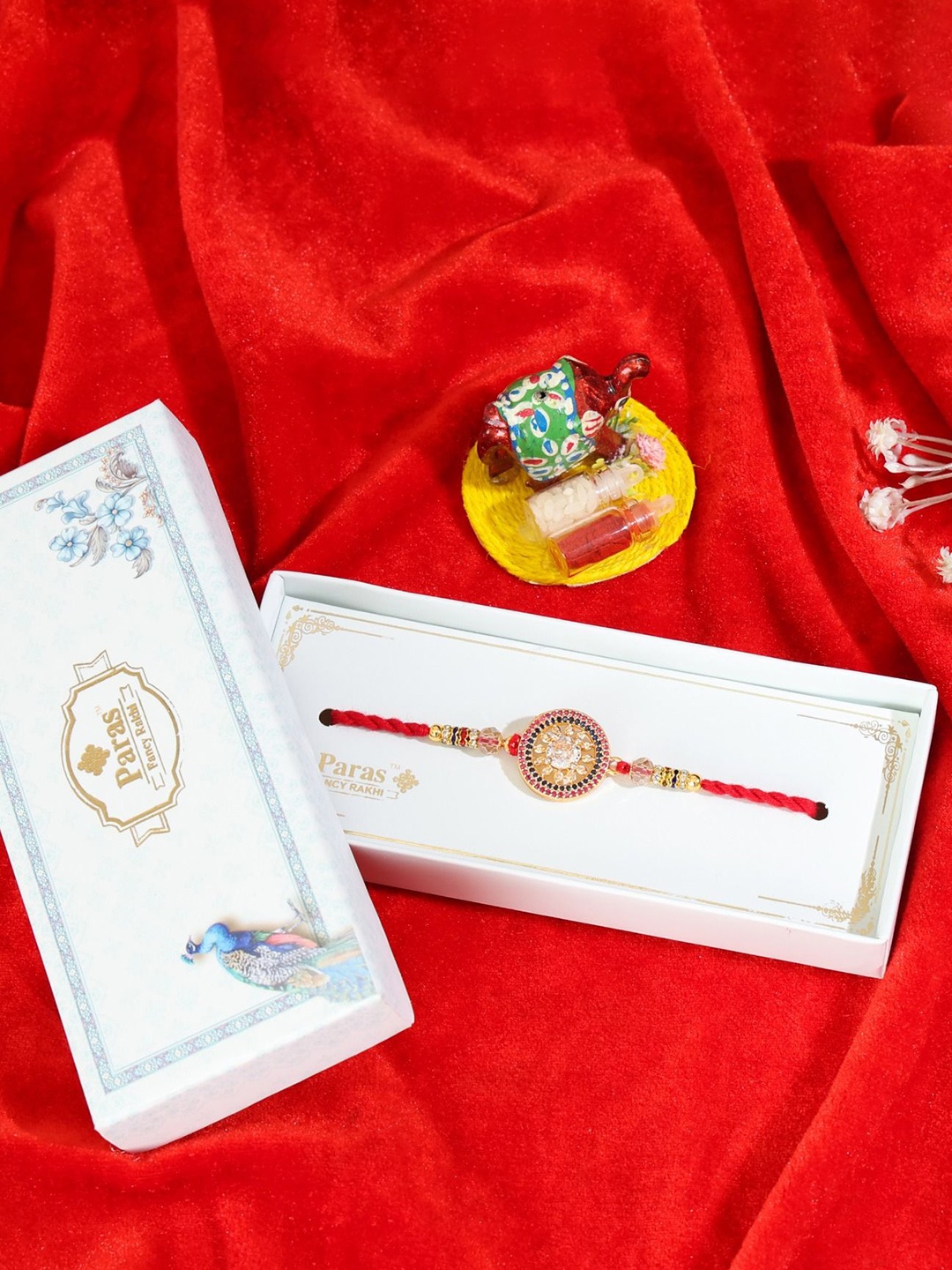 

Mali Fionna Beaded Thread Rakhi, Red