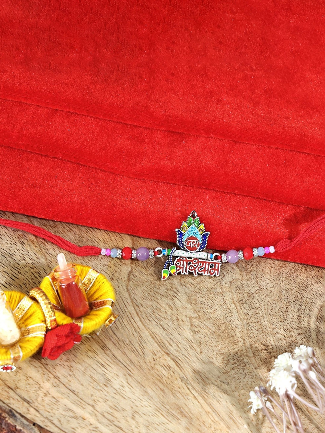 

Mali Fionna Beaded Thread Rakhi, Red