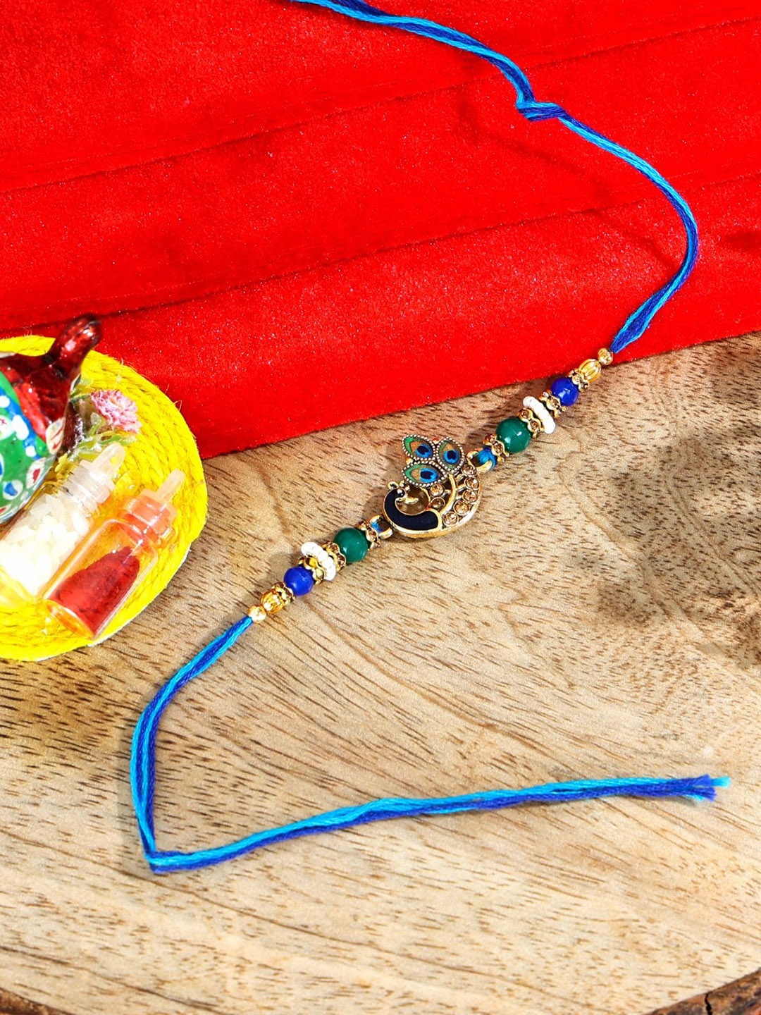 

Mali Fionna Beaded Thread Rakhi, Blue