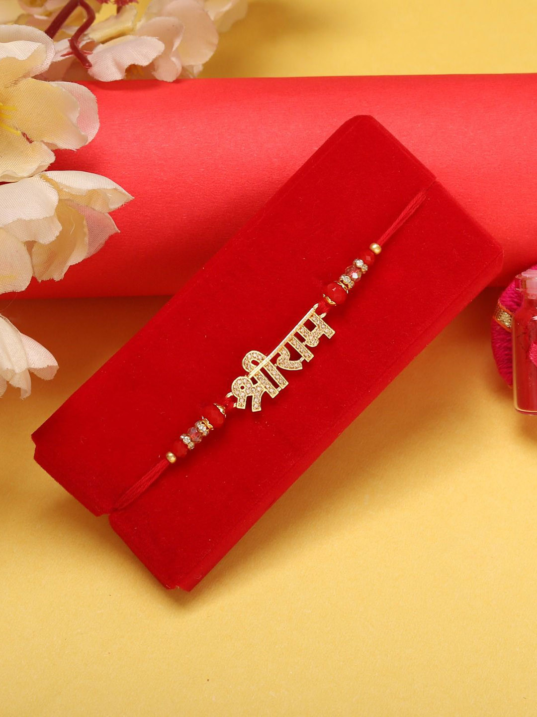 

Mali Fionna Beaded Thread Rakhi, Red