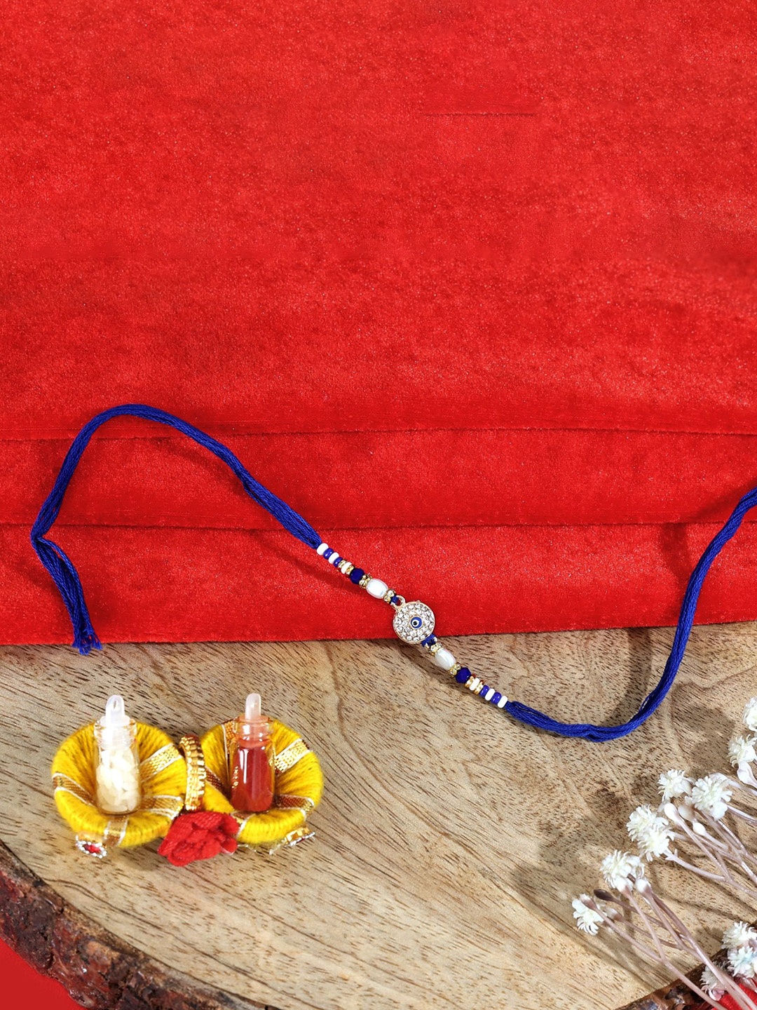 

Mali Fionna Beaded Thread Rakhi, Blue