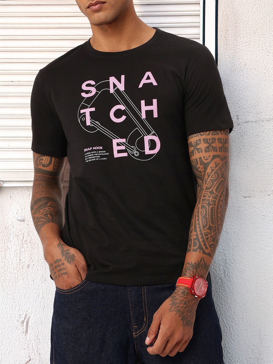 

Kook N Keech Street Grunge Graphic Printed T-shirt, Black