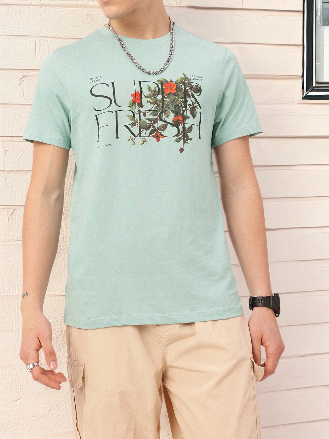Kook N Keech Urban Typography Printed Casual T-shirt, Blue