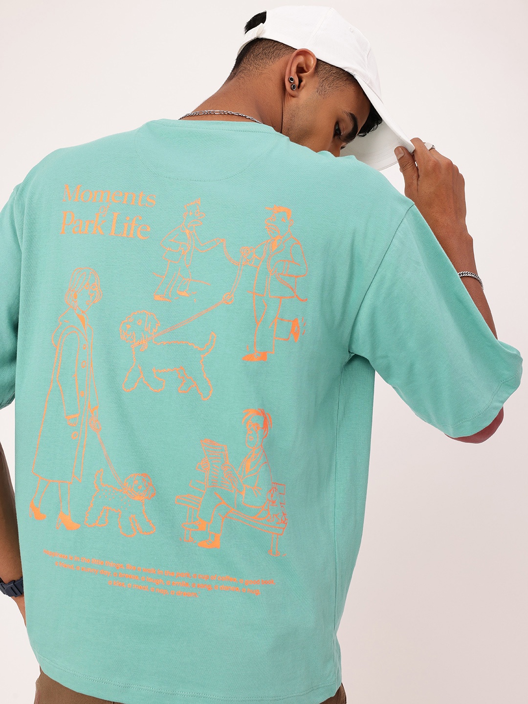 

Kook N Keech Urban Life Graphic Printed Oversized Fit T-shirt, Blue