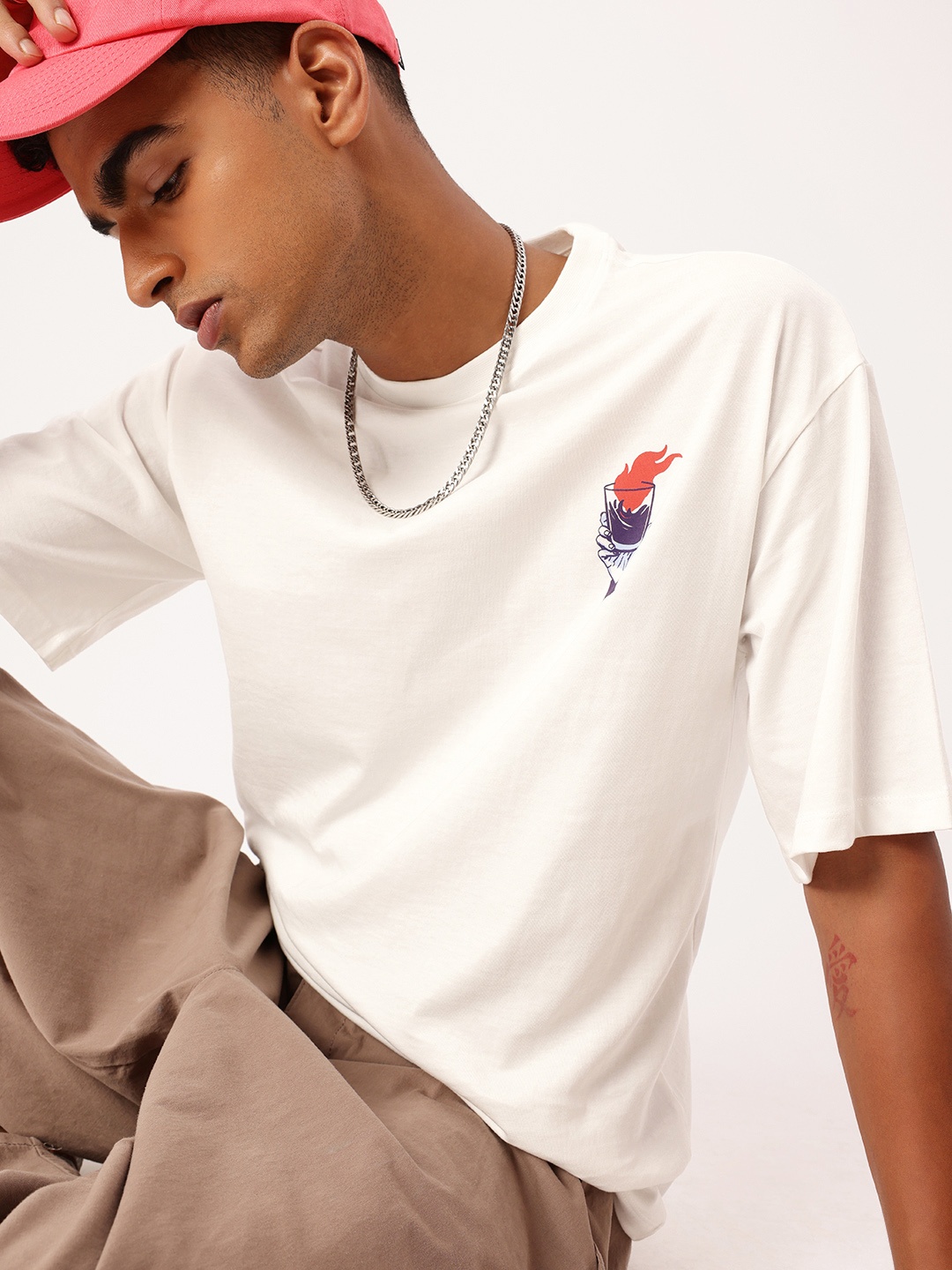 

Kook N Keech Urban Vibe Minimal Printed Relaxed Fit T-shirt, White