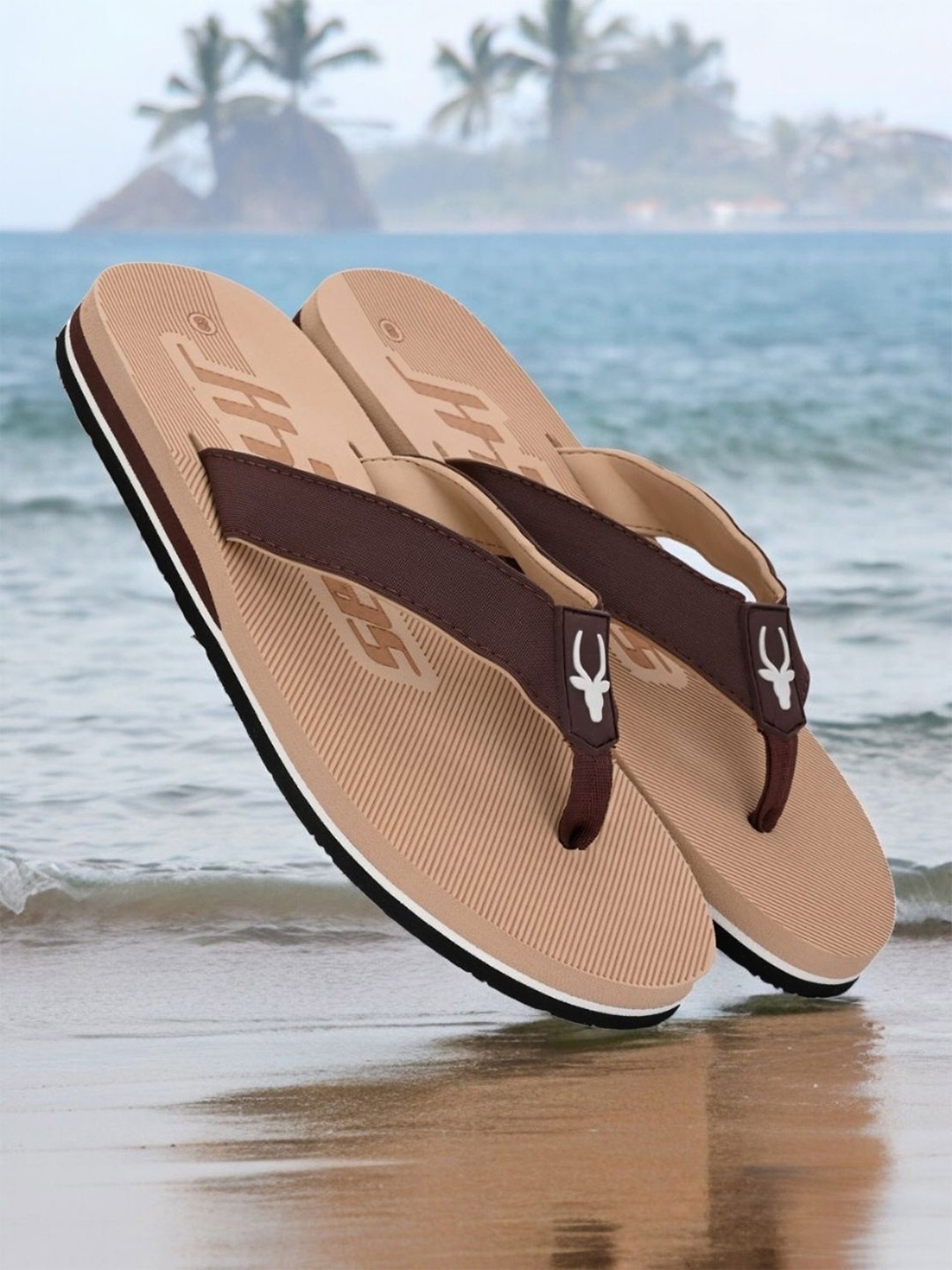 

HIROLAS Men Lightweight Thong Flip-Flops, Brown