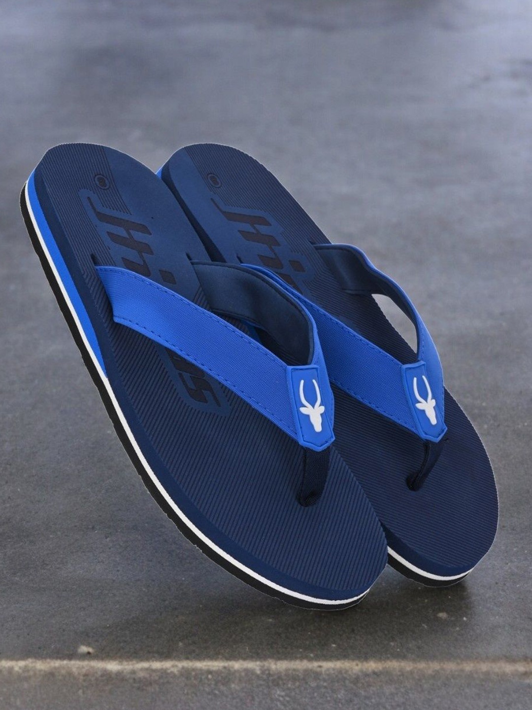 

HIROLAS Men Printed Lightweight Thong Flip-Flops, Blue