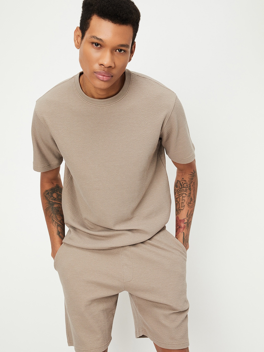 

max Round Neck Lounge T-Shirt, Brown