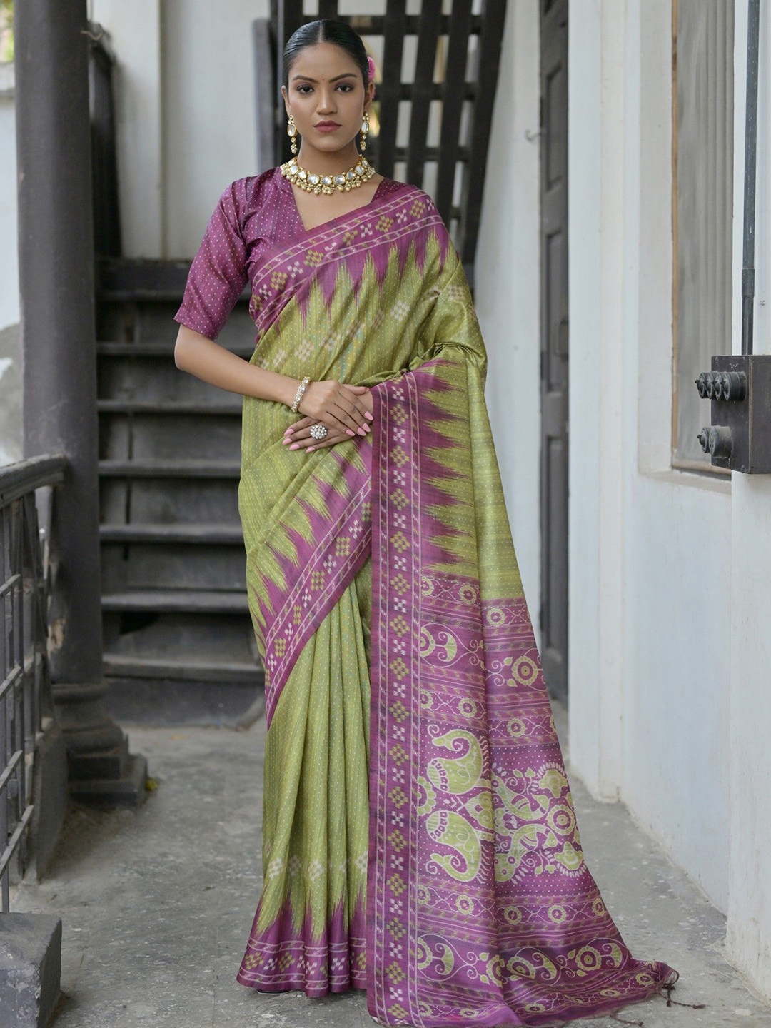 

MySilkLove Tussar Saree, Green