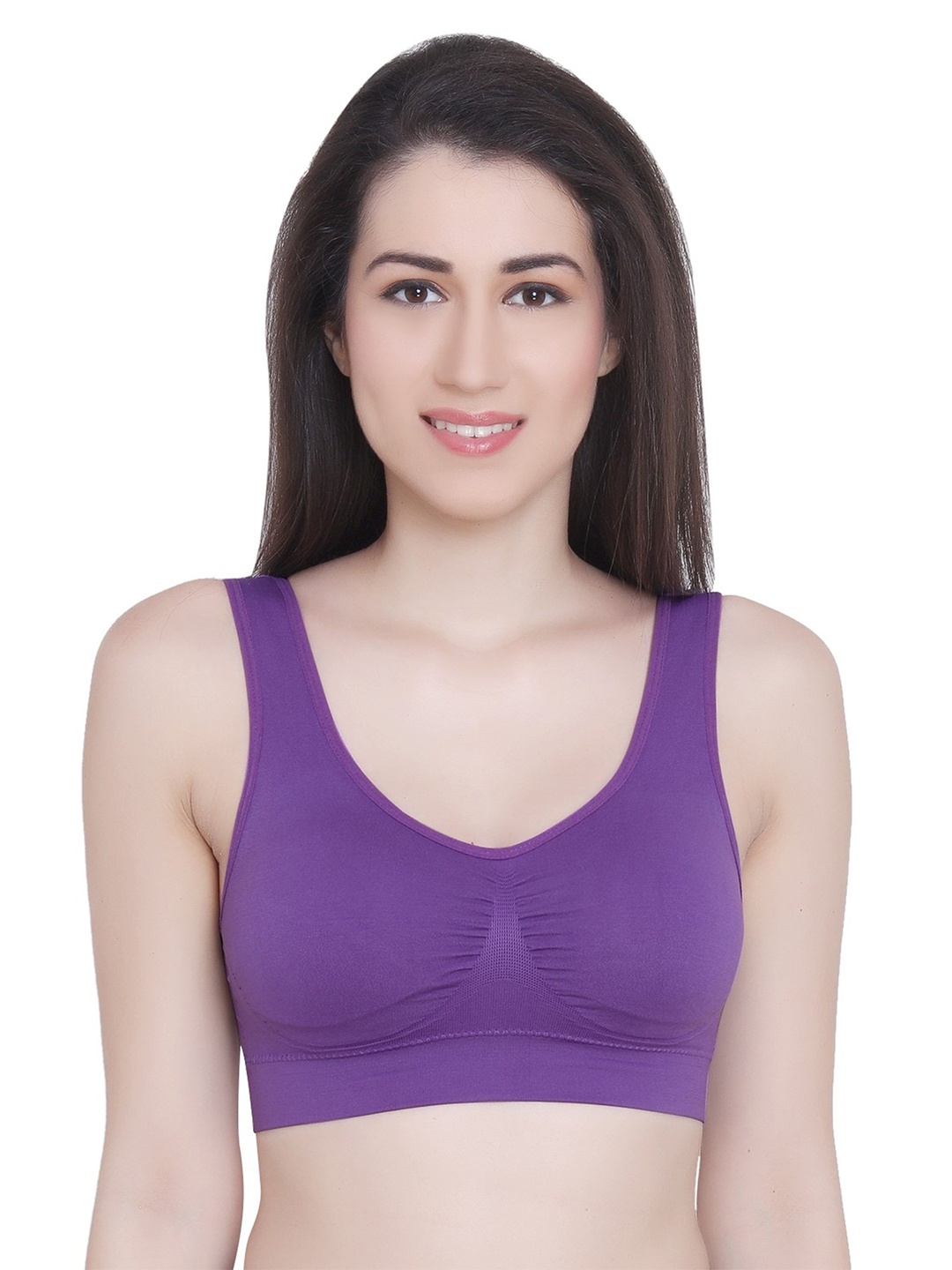 

Glamoras Removable Padding Rapid-Dry Workout Bra With All Day Comfort, Purple