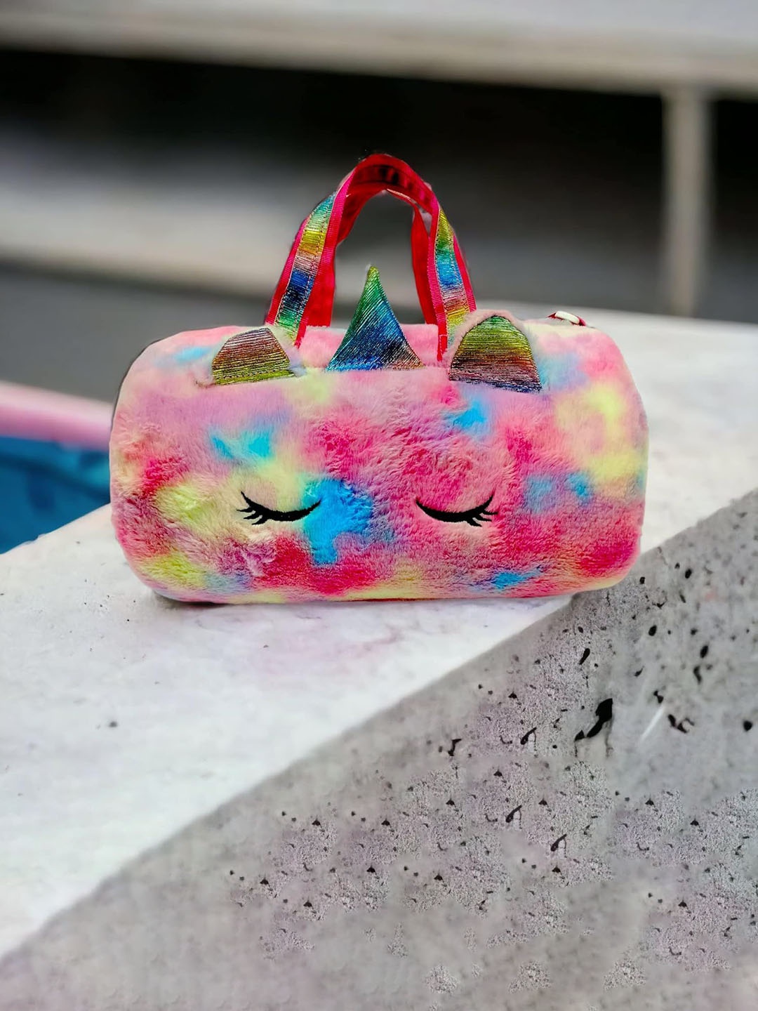 

ANNA CREATIONS Unicorn Embellished Medium Casual Duffel Bag, Pink