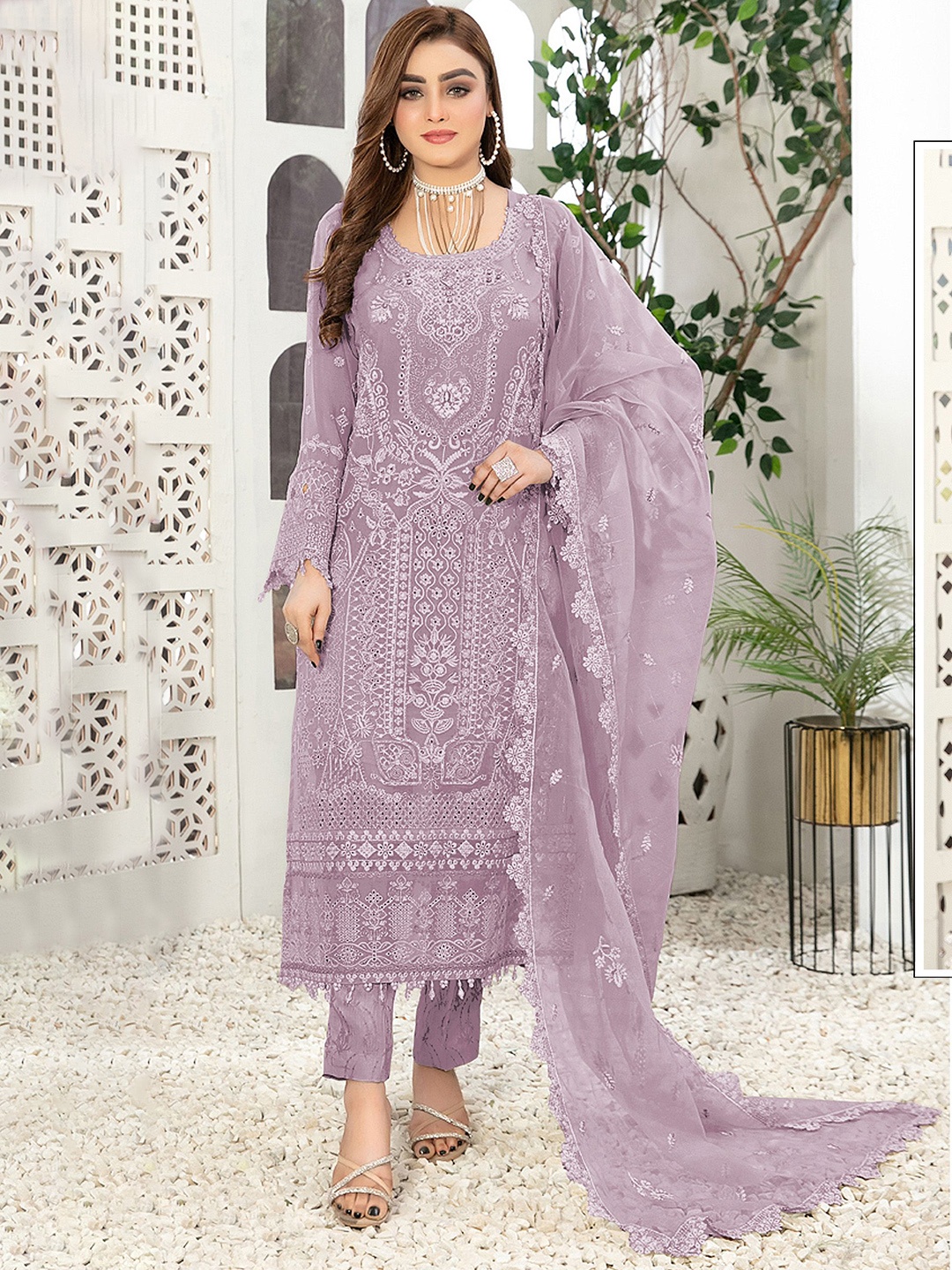 

KALINI Semi-Stitched Dress Material, Purple