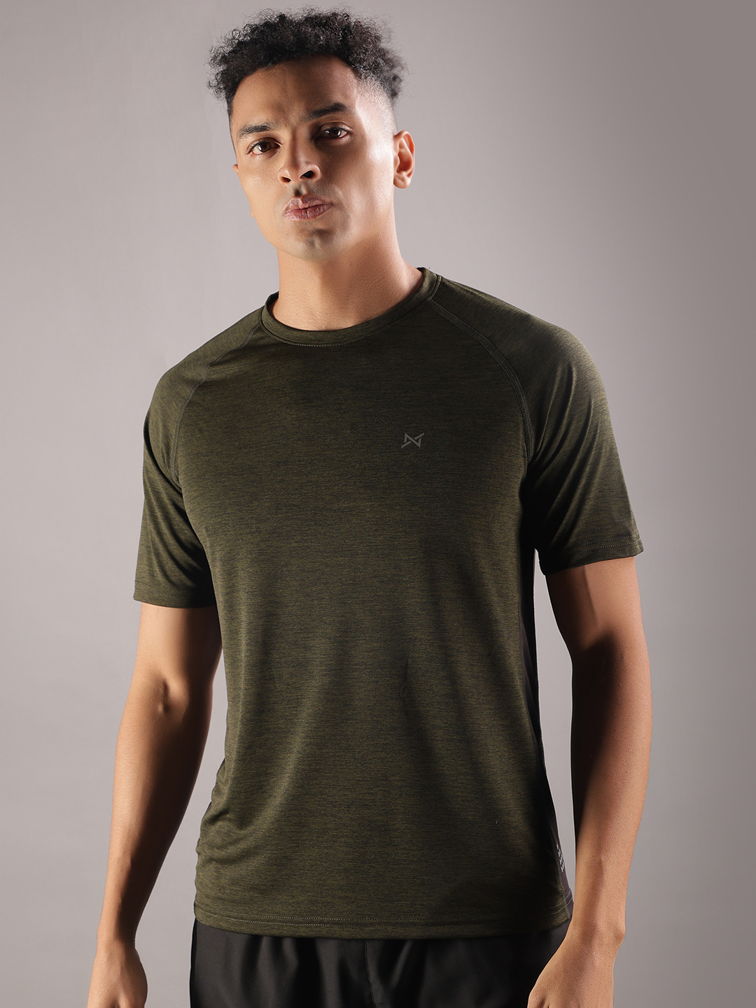 

Force NXT Men Anti Odour Solid Round Neck Training or Gym T-shirt, Olive
