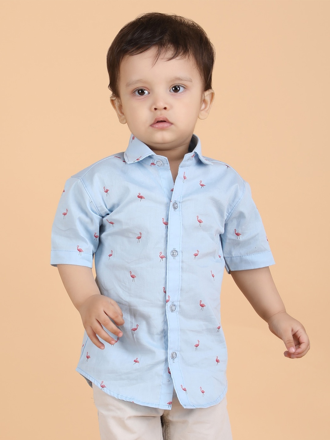 

Polka Tots Boys Opaque Printed Casual Shirt, Blue