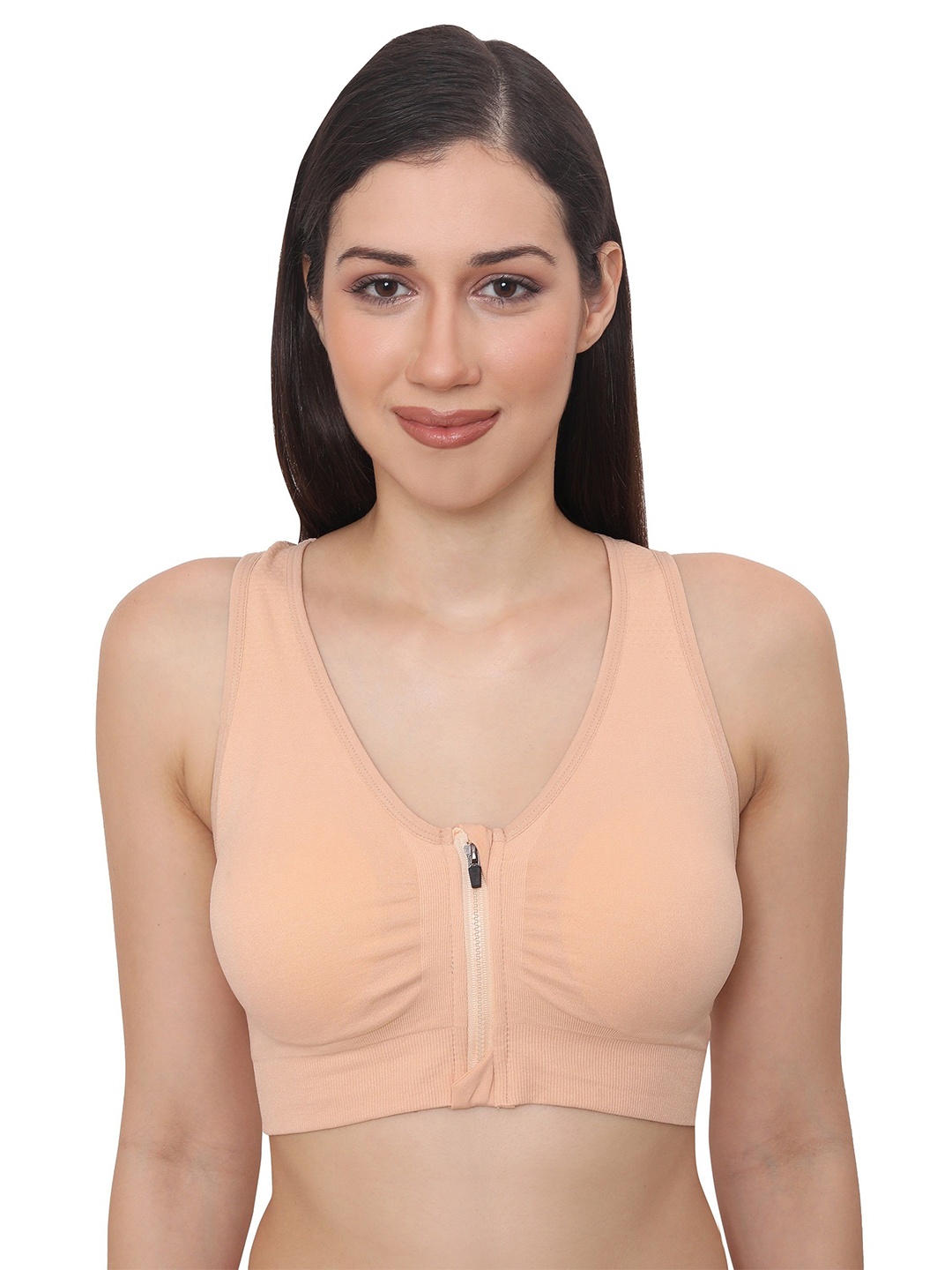 

Glamoras Removable Padding Rapid-Dry Workout Bra With All Day Comfort, Beige