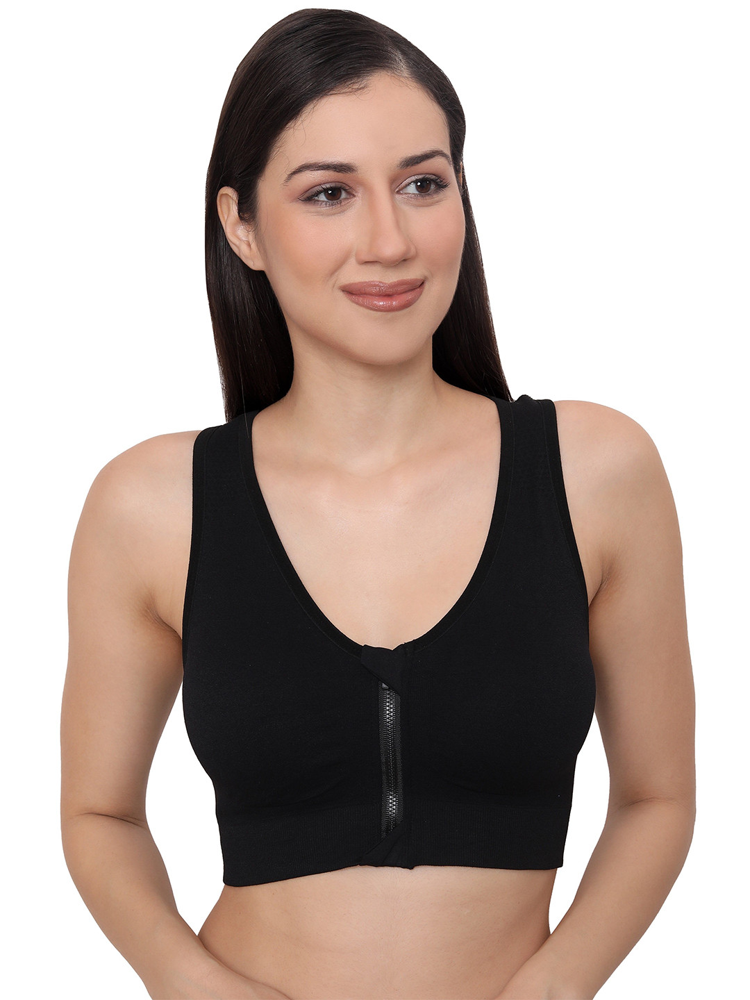 

Glamoras Removable Padding Rapid-Dry Workout Bra With All Day Comfort, Black