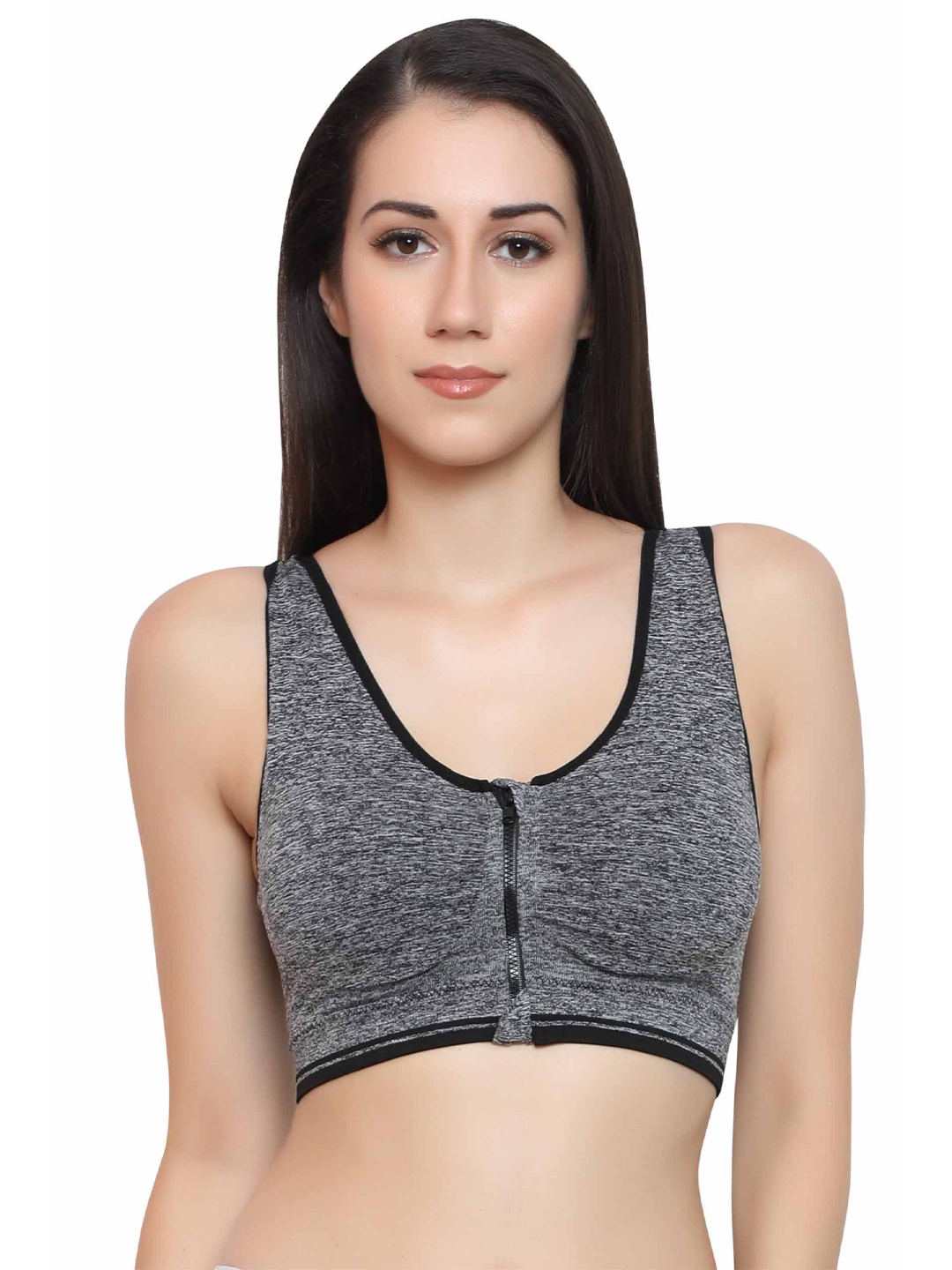 

Glamoras Removable Padding Rapid-Dry Workout Bra With All Day Comfort, Grey
