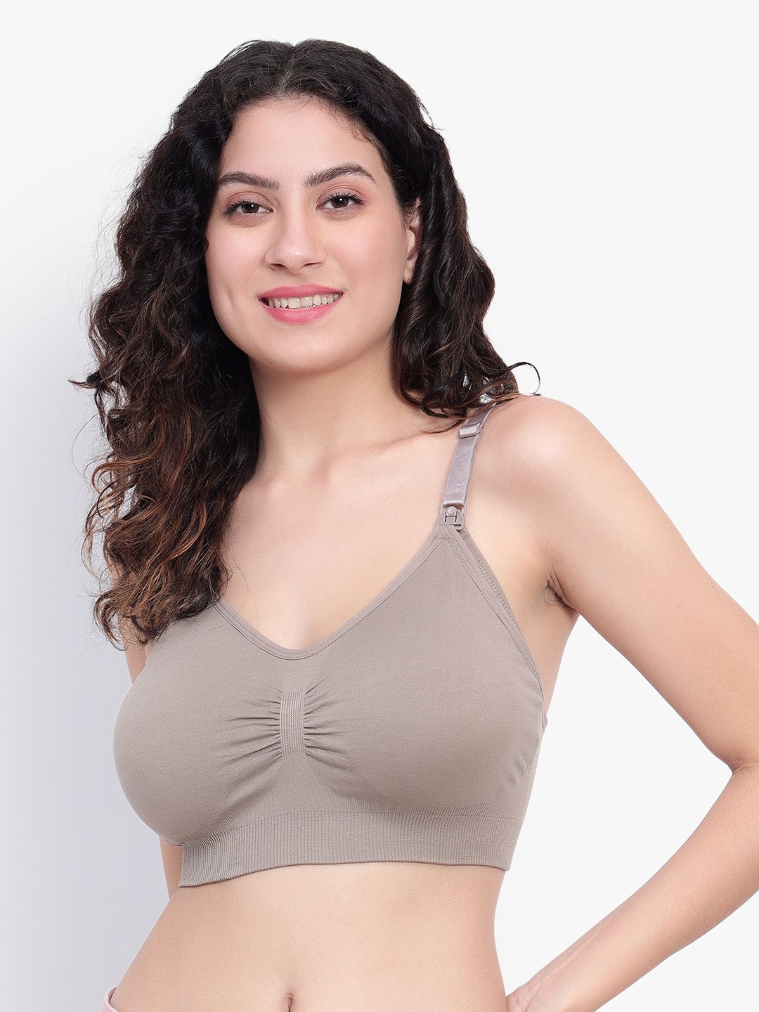 

BRACHY Removable Padding Maternity Bra With All Day Comfort, Brown