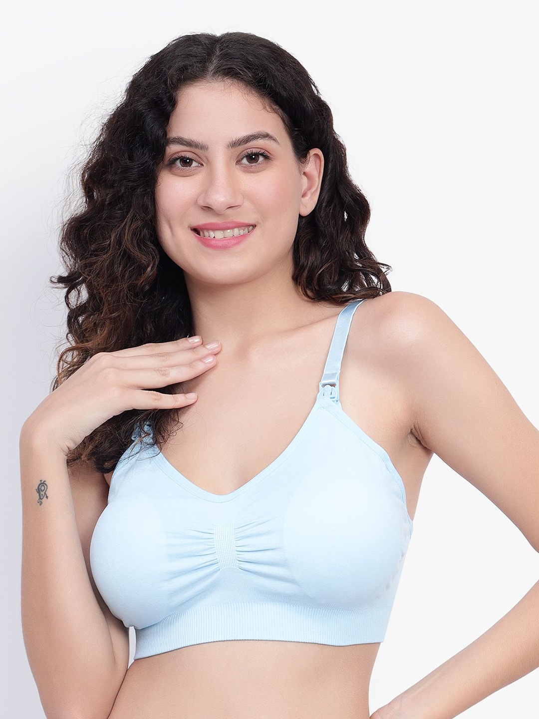 

BRACHY Removable Padding Seamless Maternity Bra With All Day Comfort, Blue