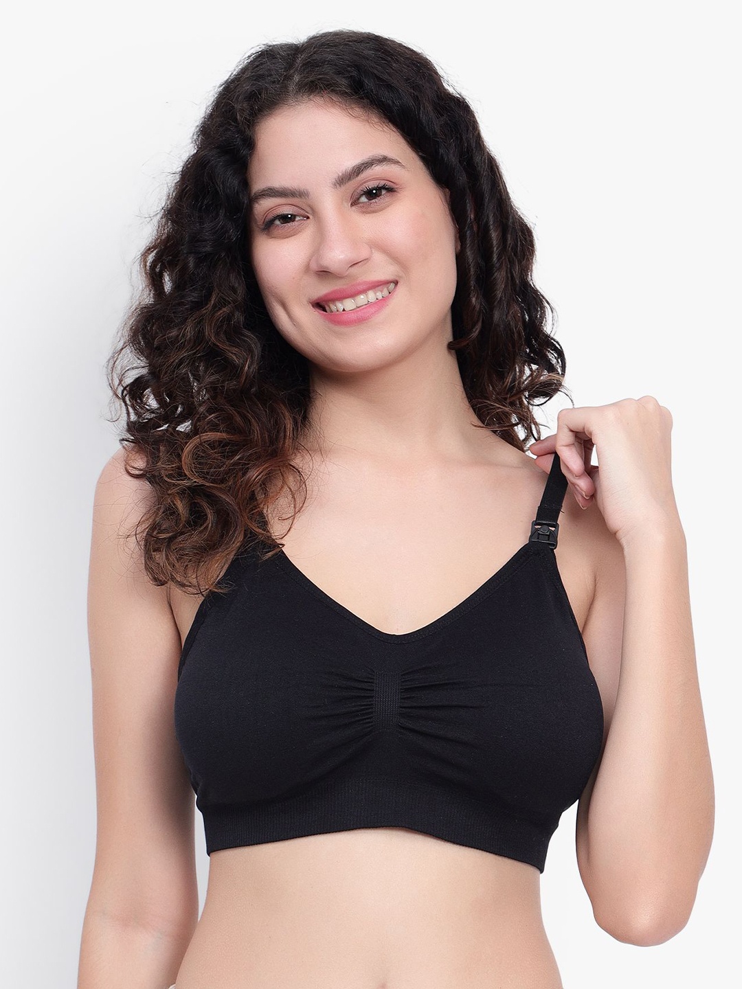 

BRACHY Removable Padding Seamless Maternity Bra With All Day Comfort, Black