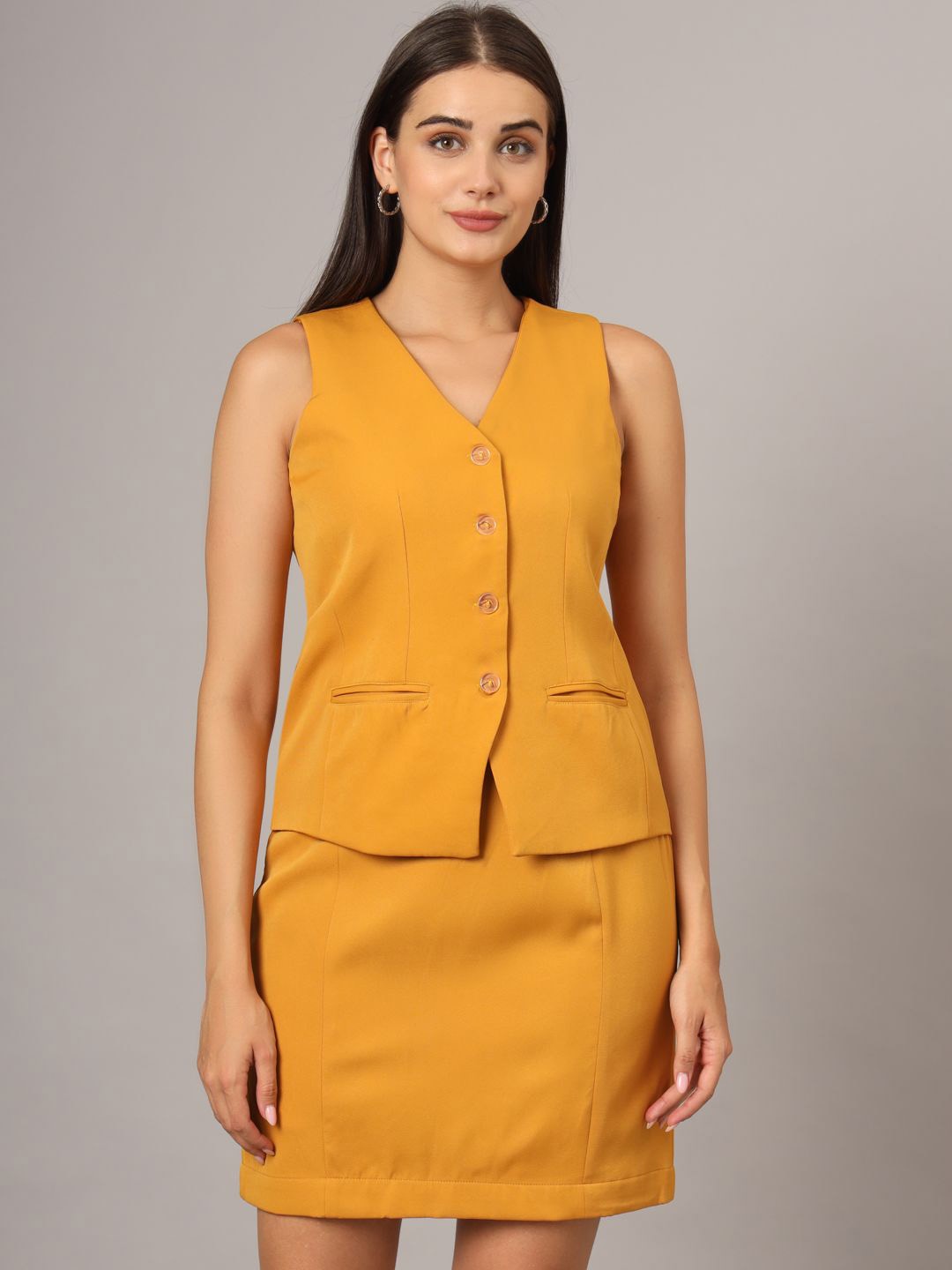 

BRINNS Waistcoat With Skirt Suit, Mustard