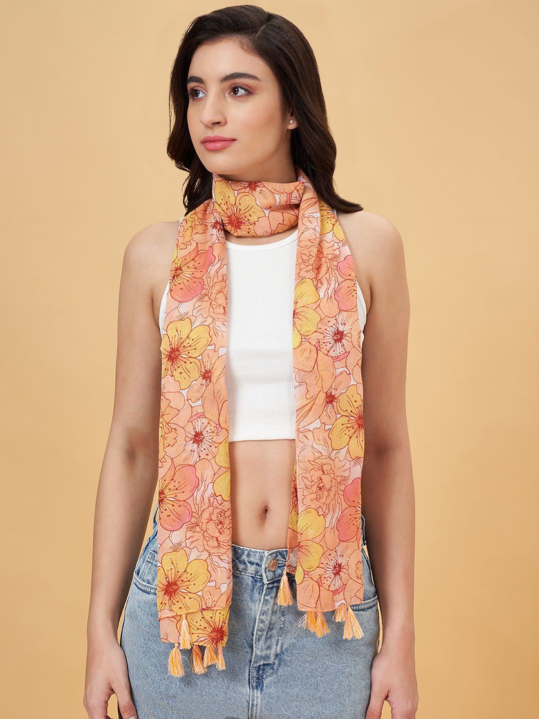 

Honey by Pantaloons Women Printed Scarf, Peach